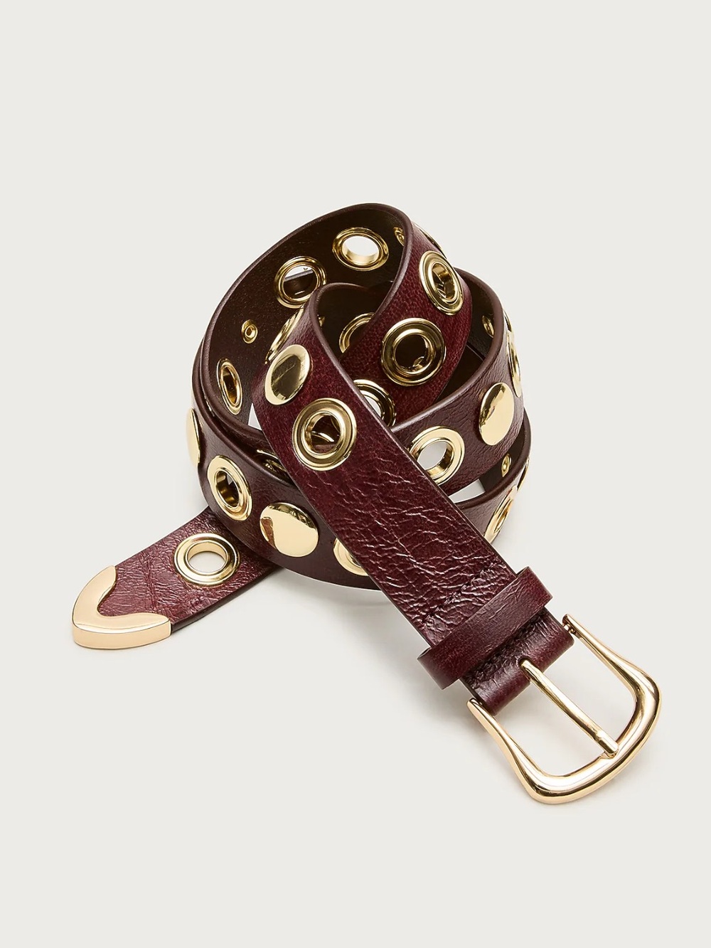 NEW J. Crew Women's Grommet Belt in Italian Leather Brown Size Small CR828 $98